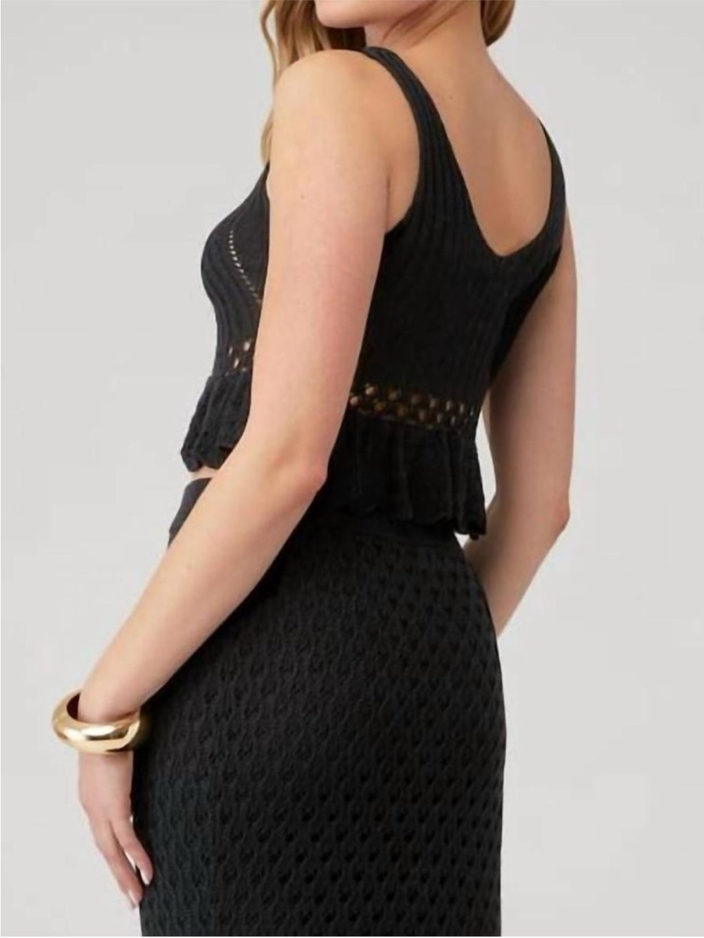 New Beach Riot Black Crotchet Knit Cover Up Polly Skirt size Medium - Picture 3 of 6